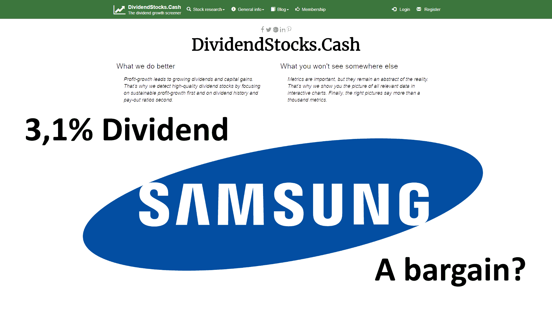Samsung Tech giant with 3.1 dividend yield as a bargain